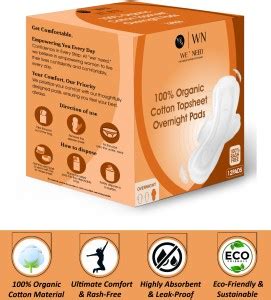 We'need 100% Organic Cotton Topsheet Overnight Period Care Pads || 100% ...