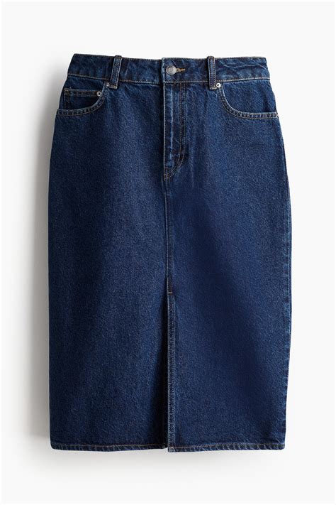 Women's Dark denim blue Knee-Length Denim Skirt | H&M CA