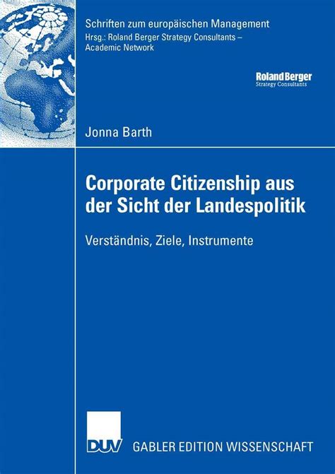 Buy Corporate Citizenship aus der Sicht der Landespolitik: Verständnis ...