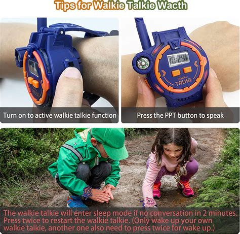 2pcs Kids Rechargeable Walkie Talkie Watches With Flashlight Outdoor ...