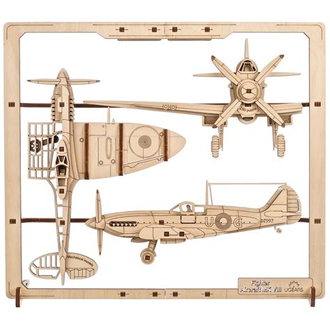 Buy UGEARS Fighter Aircraft 2.5D Puzzle - Airplane Model Kit with ...