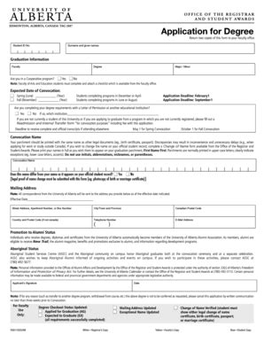 Fillable Online Application for Degree Form (PDF) - Office of the ...