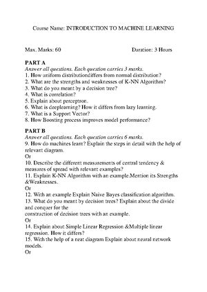 Image result for Machine Learning Course Question