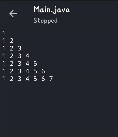 Q/write a java program togenerate the following output? 1 1 2 1 2 3 1 2 ...