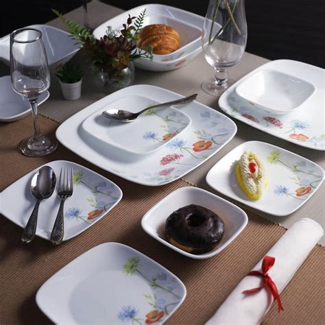 Corelle Asia Square Round Daisy Field 21 Pcs Dinner Set – Corellebrands