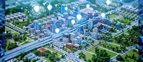 Smart suburb with connected homes green spaces and advanced technology ...