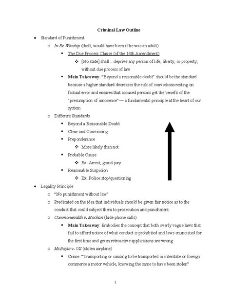 Criminal Law Outline - Criminal Law Outline Standard of Punishment o In ...