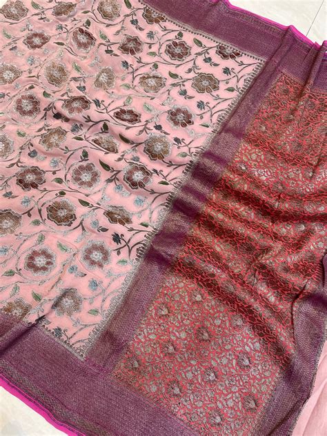 Pure Khaddi Georgette Banarasi Saree - Antique zari — The Handlooms