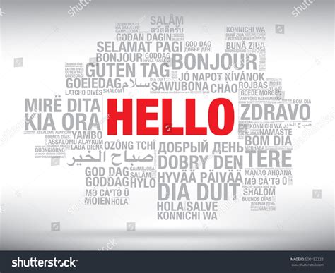 Word Hello Many Languages Vector Word: เวกเตอร์สต็อก (ปลอดค่าลิขสิทธิ์ ...