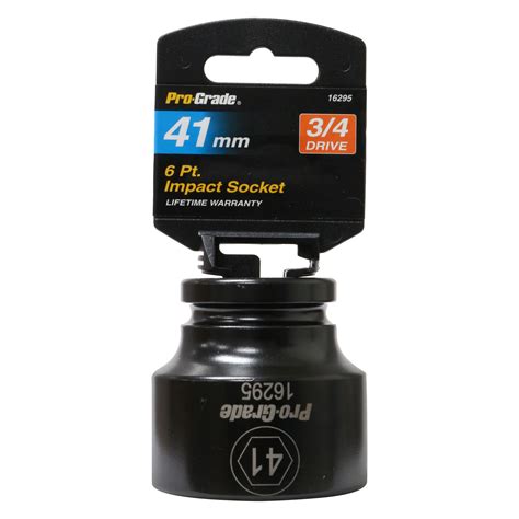 Pro-Grade® 16295 - 3/4" Drive 41 mm 6-Point Standard Impact Socket ...