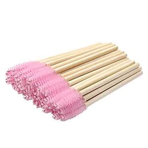 Mekupeu 100 Pack Eyelash Mascara Wands Disposable Eco-friendly Bamboo ...