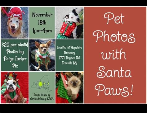 Pet Photos With Santa – Fundraiser for Cortland County SPCA | Hopshire ...