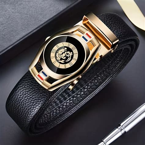 Temu｜Men's Fashion Business Adjustable Belt Automatic Buckle Belt ...