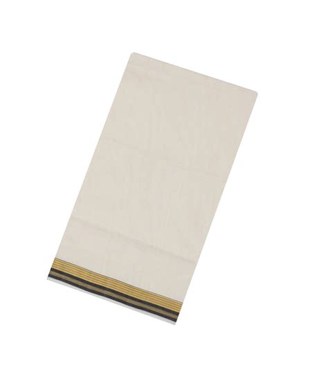 Off White Handloom Kerala Cotton Saree With Black Border – RmKV Silks ...