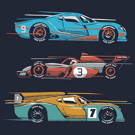 Racing cars graphic | Premium Vector