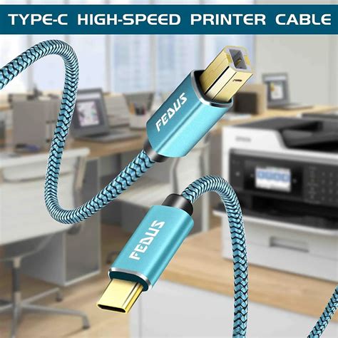 FEDUS USB Type-C to USB B Male Gold Plated Printer Cable