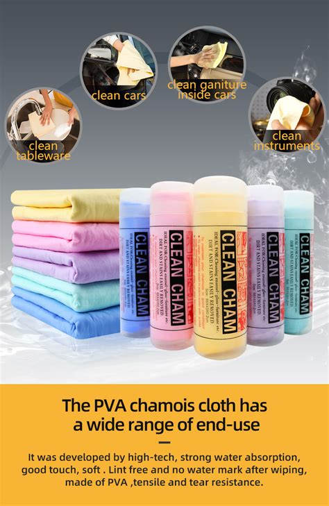 Custom Ultra-absorbent Pva Cleaning Drying Chamois Cloth Premium ...