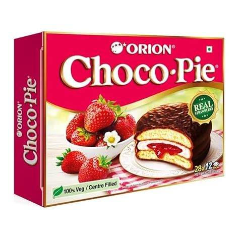 ORION Strawberry Choco Pie (12 pies)| Korean Snack : Amazon.in: Grocery ...