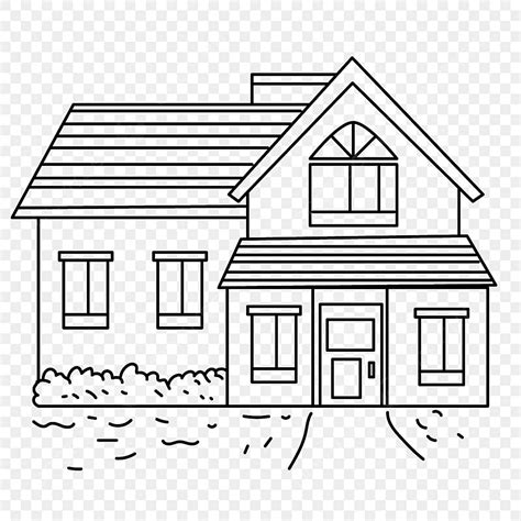 Modern House Clipart Black And White