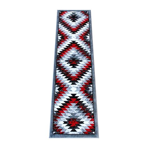 Flash Furniture Teagan 2 X 7 (ft) Red Indoor Southwestern Area Rug in ...