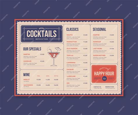 Image result for Cocktail Menu Frame
