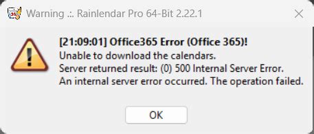 Unable to fetch Microsoft Outlook Calendar - Support - Rainlendar Forum