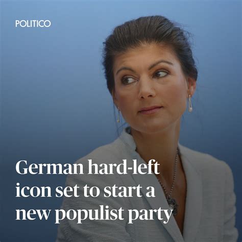 Well-known German politician Sahra Wagenknecht is launching a new party ...
