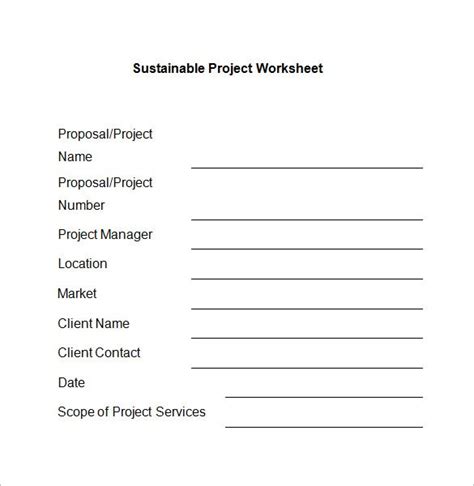 Image result for Project Worksheet