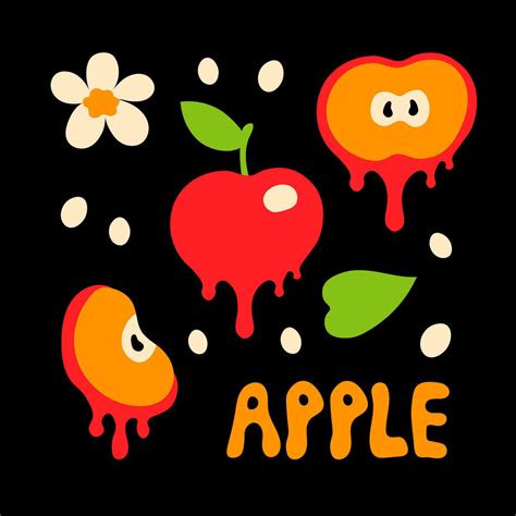 Melting Apple Elements Set 23368104 Vector Art at Vecteezy