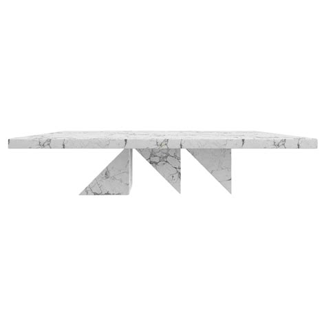 Dining-Table - White Marble Table by FELIX SCHWAKE For Sale at 1stDibs