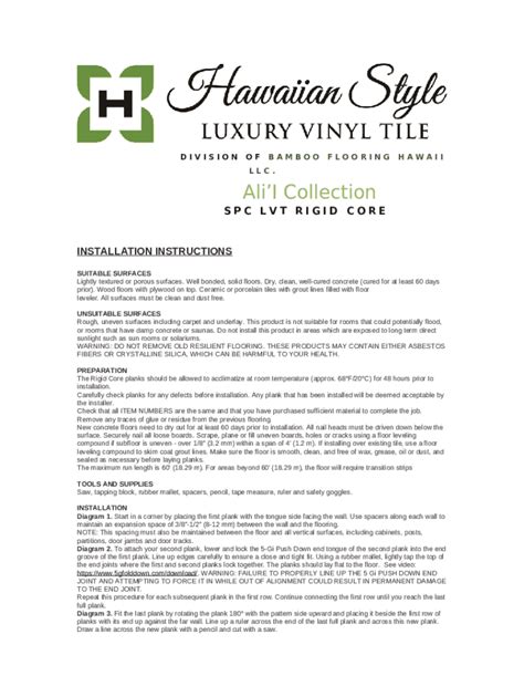 Hawaiian Style FlooringLVT, Luxury Vinyl Tile Planks ... Doc Template ...