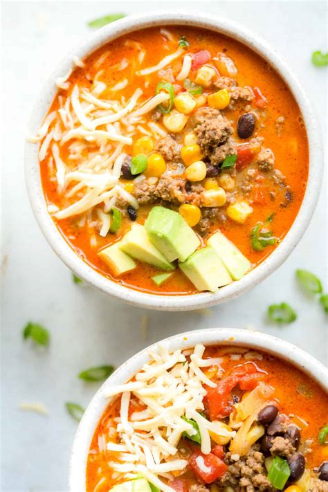 Creamy Beef Taco Soup | greens & chocolate