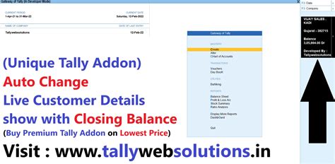 TDL Source Code of Auto Change Live Customer Details show with Closing ...