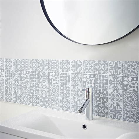 Rosedene Grey Moroccan Self Adhesive Wall Tile | Wall Tiles - B&M Stores