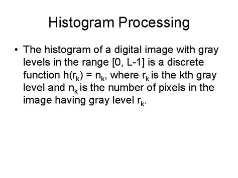 Image result for Histogram Specification Problems Solved in Image Processing