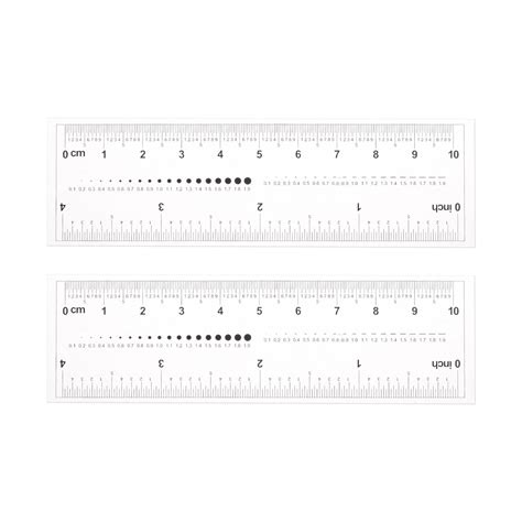 Flexible Ruler 4 Inch 0.5mm Scale PET Plastic Film Straight Ruler, 2 ...