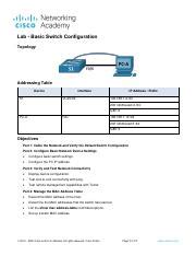 Image result for Netacad Lab Basic Switch Configuration