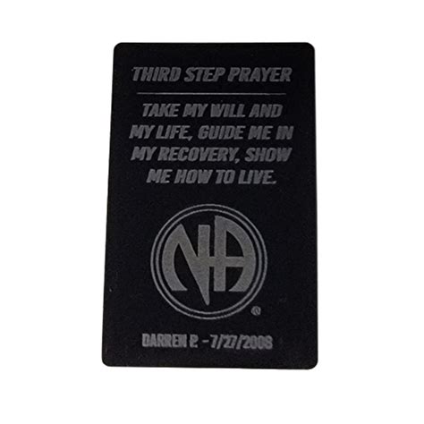 NA 3rd Step Prayer Wallet Insert Card Personalized - Doing It Sober