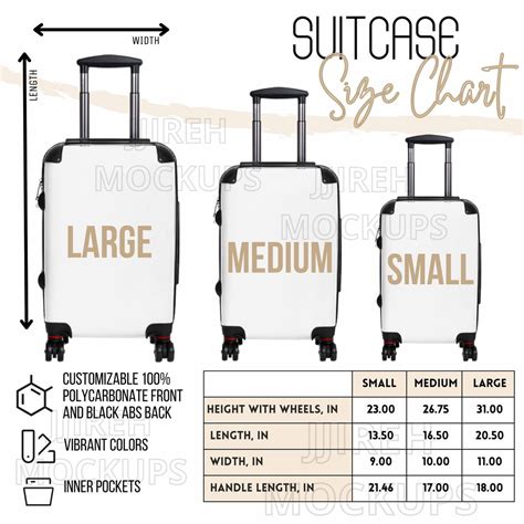 Suitcase Size Chart, Printify's Suitcase Size Chart, POD Suitcase Size ...