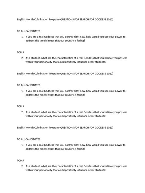 Image result for Culmination Program Sample