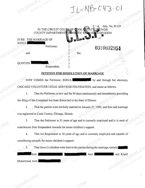 Illinois Petition For Dissolution Of Marriage | US Legal Forms