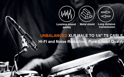 SeCro Microphone Cable 6.35 mm Jack Male to XLR Female Wire Guitar ...