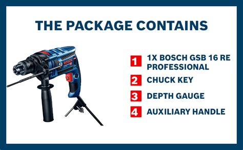 Bosch GSB 16 RE Heavy Duty Corded Electric Impact Drill, 750W, 1.8 kg ...