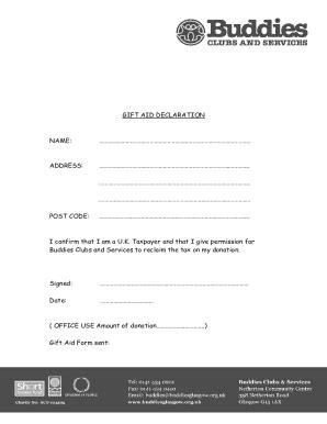 Image result for Downloadable Gift Aid Form