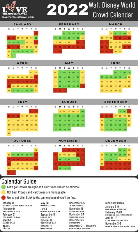 Hollywood Studios Crowd Calendar 2025 - Web Page Calendar