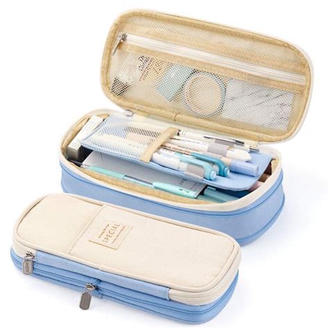 HASTHIP® Nylon Large Capacity Pencil Pouch, Durable Storage Multiple ...