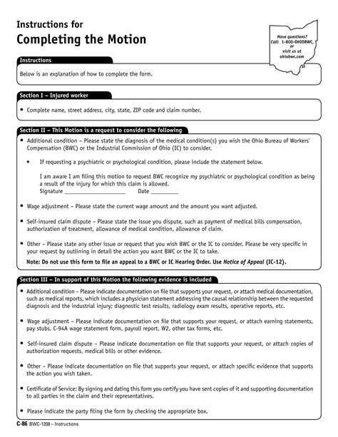 What Is A C86 Motion For Bwc PDF Form - FormsPal