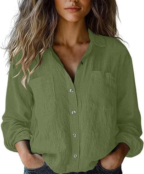 Summer Linen Button-Down Blouse - Flowy Short Sleeve, Office to Weekend ...