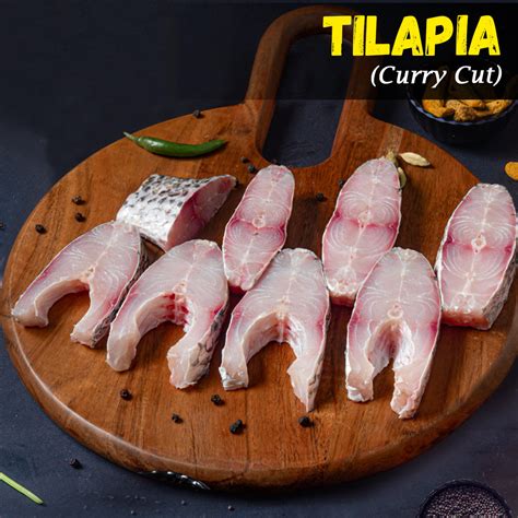 Tilapia (Jalebi) Fish Large Curry Cut w/o Head Nt. Wt. 500g (8-10 pcs ...