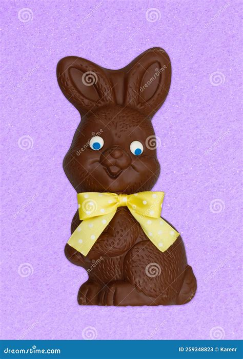 Chocolate Easter Bunny on Purple Stock Image - Image of purple, object ...